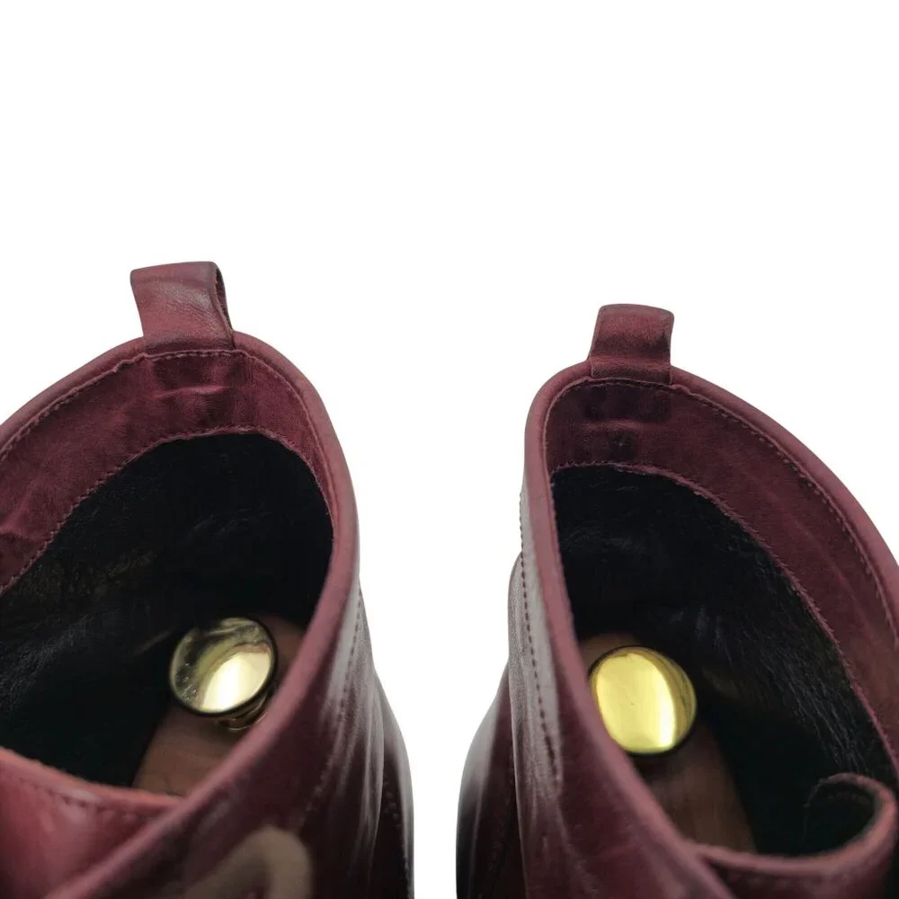 Alberto Fasciani Italy Burnished Burgundy Combat Boots Mens 9 Casual Dress Boots - Picture 14 of 14